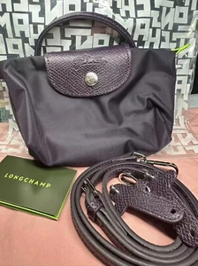 LONGCHAMP Le pliage Mini Bag Pouch In myrtille/purple with straps - Picture 1 of 5