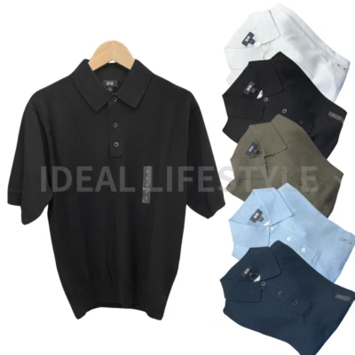 UNIQLO Washable Knitted Polo Sweater S-4XL Short Sleeve Collared Men 476997 NWT - Image 1 of 4