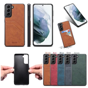 Leather Card Slot Wallet Phone Case For Samsung Galaxy S24 S23 S23 S22 S30 S10 - Picture 1 of 30