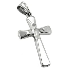925 ECHT SILBER RHODINIERT ***  Kreuz Anhänger 28 mm - Picture 1 of 3