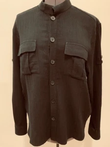 BALMAIN MENS BLACK LONG SLEEVE 100% COTTON SHIRT SZ 42 (L) MADE IN FRANCE - Picture 1 of 19