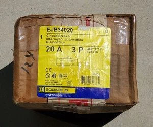 Square D EJB34020 20 Amp 3-pole 480Y/277VAC Circuit Breaker - NEW in Box - Picture 1 of 2