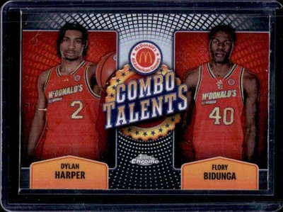2024 Topps Chrome McDonald's Dylan Harper Flory Bidunga Combo Refractor COT-DYH - Image 1 of 2
