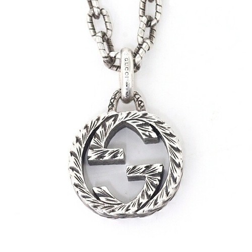 Collana con ciondolo ad incastro Gucci in argento sterling Ag925 circa 45Cm 455307