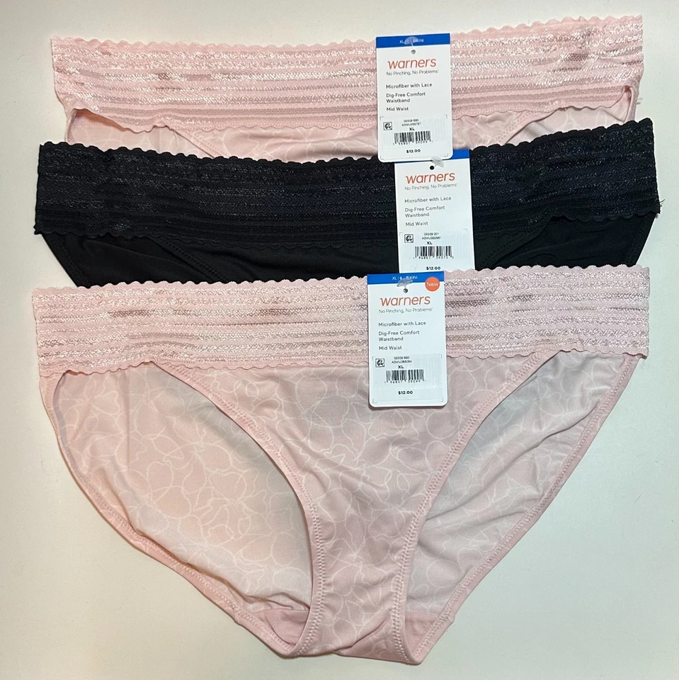 Warners No Pinching No Problems Lace Bikini WR5509 Women’s Size Xlarge 8