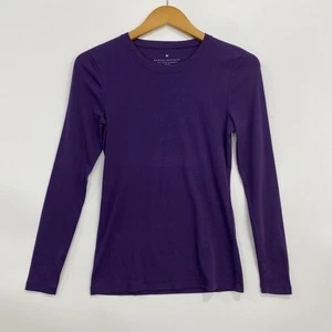 Banana Republic Womens Top Extra Small Purple Long Sleeve Crew Neck Lightweight - Picture 1 of 8