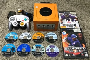 Nintendo GameCube JPN Konsole - Japanisch Orange gesprungener Deckel + 10 US Spiele - Bild 1 von 4