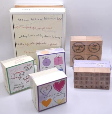 Lote de estampillas de goma Hero Arts nuevas 6 juegos corazones alfabeto quatros de colección Foto 1 de 4