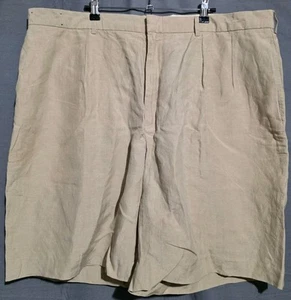 Vintage Polo Golf Ralph Lauren Shorts Mens 42x9 Silk Linen Blend Pleated Chino - Picture 1 of 3