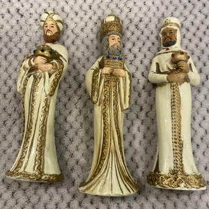 Vintage Christmas 3 Wise Men Kings Magi Paper Mache Nativity Figurines Japan 10" - Picture 1 of 16