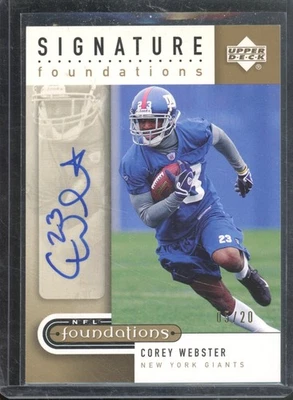 2005 Upper Deck COREY WEBSTER #SF-CO RC Rookie Signature Foundations Auto /20 - Image 1 of 2