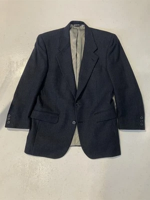 Винтажный сделано в США Christian Dior 38с черный чек шерсти мужской блейзер куртка спортивное пальто - Изображение 1 из 4