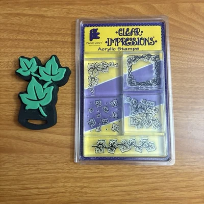 Ivy Vine & Leaves Set Of 5 Clear Impressions Acrylic Stamps + Bonus Foam Stamp - Image 1 of 4