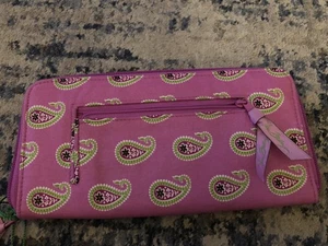Vera Bradley Großer Reißverschluss Reise Organizer Geldbörse Bermuda Rosa. (neu) - Bild 1 von 5