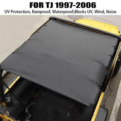 Black Bikini Top Roof Cover Leather Sunshade for Jeep Wrangler TJ 2dr 1997- 2006 Foto 1 de 4