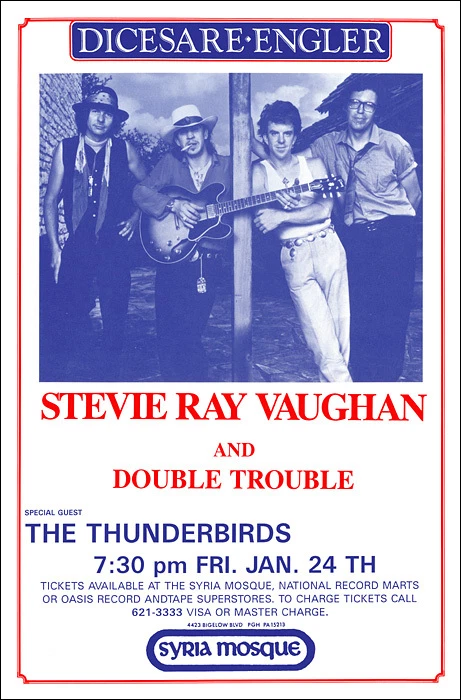 STEVIE RAY VAUGHAN 1986 Pittsburgh PA Concert Poster - Image 1 of 1