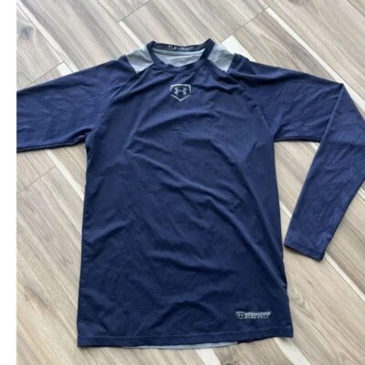 Under Armour Mens L  Athletic Baseball Running Blue Gray Long Sleeve Shirt - Image 1 of 4