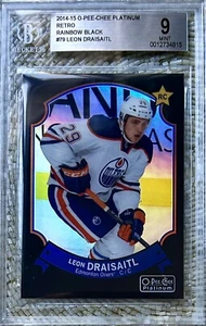 2014 OPC PLATINUM RETRO RAINBOW NERO/100 LEON DRAISAITL RC BGS 9 POP 2 1 SUPERIORE - Foto 1 di 2