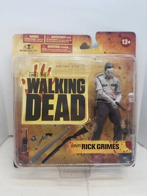 McFarlane Toys Walking Dead Serie 1 Figura Exclusiva Bloody B&W Rick Grimes Foto 1 de 4