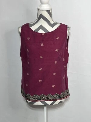 Camiseta sin mangas estilo Jacqueline Ferrar 100 % seda para mujer 16 Foto 1 de 4