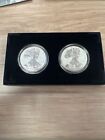 Us Mint American Eagle 2021 One Ounce Silver Reverse Proof Two Coin Set