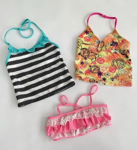 Xhilaration J. Khaki Swim Tankini Top 4-6x Multicolor Set of 3 - Picture 1 of 3
