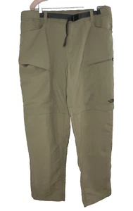 The North Face Mens Size XL Convertible Zip Off Cargo Hiking Pants Beige Belted - Picture 1 of 7