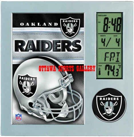 WINCRAFT OAKLAND RAIDERS LICENSED DESK CLOCK • NEW IN PACKAGE (M63) Cover