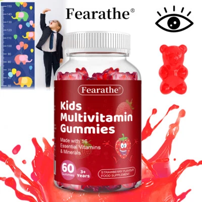 Multivitamínico para niños, 120 osos gomosos de fresa veganos Foto 1 de 4