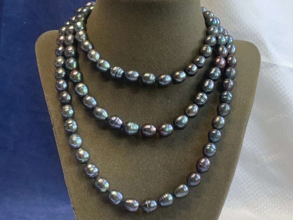 14K Yellow Gold Pearl Necklace 50" Fine Jewelry Box Clasp - Image 1 of 4