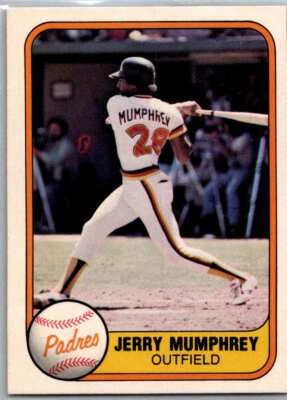 Jerry Mumphrey #494 1981 Fleer San Diego Padres - Image 1 of 2