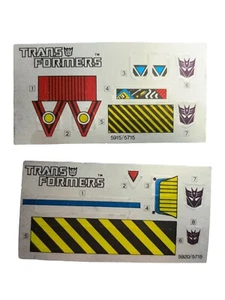 1985 Devastator Vintage G1 Transformers Sticker Sheet Lot Of 2 New Old Stock - Picture 1 of 1