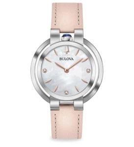 Bulova Rubaiyat Quartz White Mother of Pearl Dial Ladies Watch 96P197 NIB - Picture 1 of 3