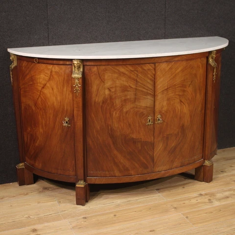 Half moon sideboard stamped Chapuis antique furniture cabinet marble top 800 Cover