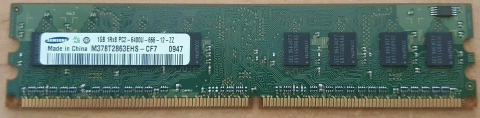 Samsung M378T2863EHS-CF7 1GB 1Rx8 PC2-6400U-666-12-ZZ DDR2 800MHz Memory SDRAM - Image 1 of 1