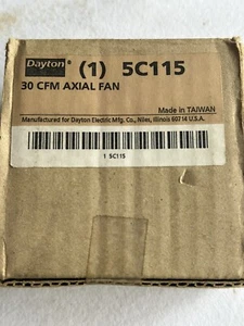 Dayton 5C115A 30CFM Axial Fan 2900 RPM 0.125 AMPS 10.5 Watts 120 V 50/60 HZ - Picture 1 of 1