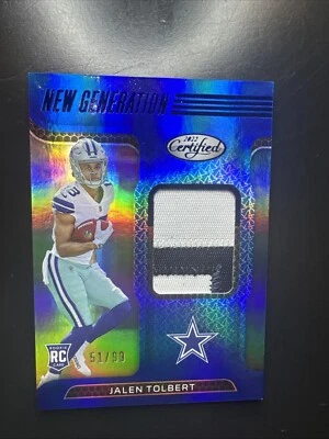 2022 Panini Certified Jalen Tolbert RC New Generation Jersey Relic BLUE 51/99 - Image 1 of 2