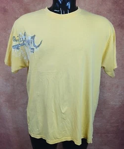 Quiksilver Napali Sas T-Shirt Men's Yellow Graphic Logo Surf wear UK L - Picture 1 of 10