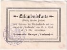 Erlaubniskarte Eintritt Kreuzer Karlsruhe 15.6.1933 Kriegsmarine (A6)