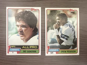 1981 Topps Football Card Lot Dallas Cowboys Pat Donovan, Drew Pearson #330 #95 - Picture 1 of 2