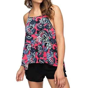 Roxy Fantasy Velvet Tribes Strappy Tropical Floral Flower Print Top Size Small - Picture 1 of 8