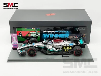 Mercedes F1 W13 #63 George Russell Brazil GP 2022 1st Win Spark 1:18 18S777 - Image 1 of 4