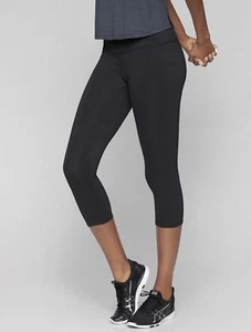 WOMENS ATHLETA SONAR CAPRI IN BLACK SIZE SMALL EXCELLENT, CLEAN, TINY FLAW - Picture 1 of 12