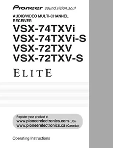 Pioneer VSX-74TXVI Receiver Owners Manual - Picture 1 of 1