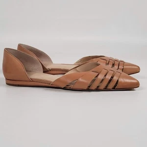 Vince Camuto Hallie Womens Size US 7.5 M Brown Woven Leather d'Orsay Flats Shoes - Picture 1 of 13