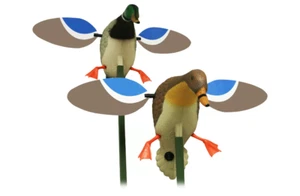 2 DECOYS BABY MOJO MALLARD DRAKE and HEN COMBO MOTORIZED SPINNING MAGNETIC WINGS - Picture 1 of 2