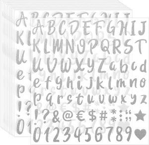 960 Pieces 12 Sheets Glitter Letter Stickers Self-Adhesive Alphabet Number Stick - Picture 1 of 7