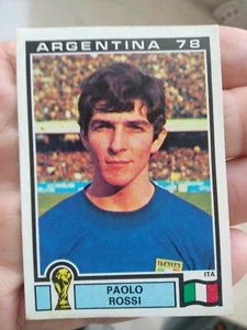 FIG. 112 PAOLO ROSSI ITALIA PANINI ARGENTINA 78 Wc rookie ORIGINALE VELINA rara - Foto 1 di 11