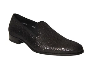 Mezlan Matisse Men's Oxford Black Glimmer Suede with Fabric Trim Dress Shoes - Picture 1 of 5
