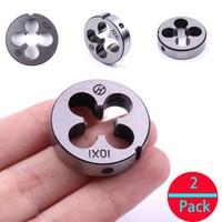 2Pc M10 Metric HSS thread die Left Hand Tap pitch 1.0mm Cutting Threading Tools